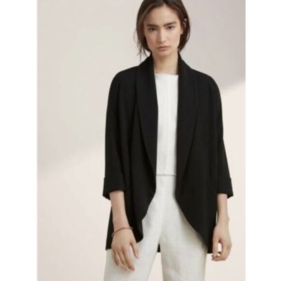 Aritzia Wilfred Chevalier Jacket Black 2 Open Front - Picture 1 of 13